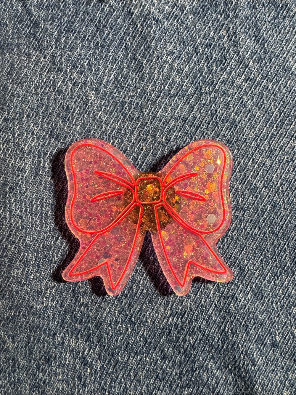 Pink Glitter Bow magnet